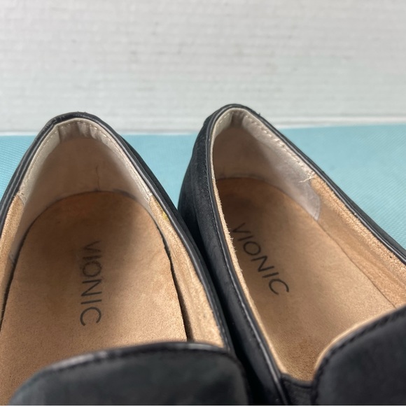 Vionic midi Womens Shoes Black Suede Slip On Stretch Comfort Loafers Flats - Picture 12 of 13